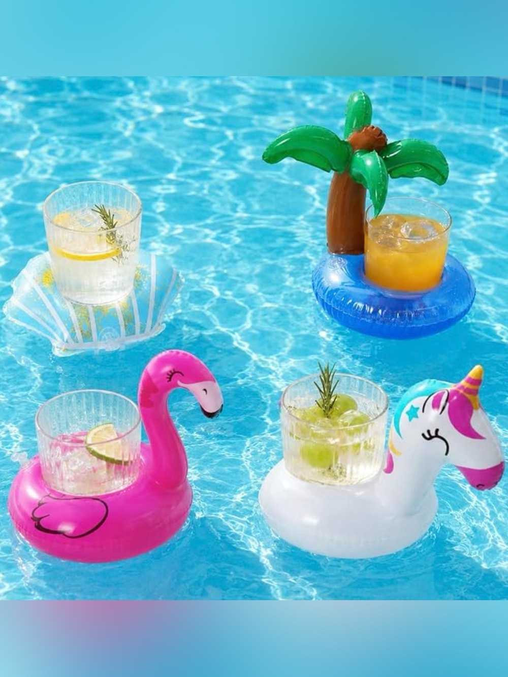 Tropical Inflatable Drink Holder 4 Piece Set! 🌴🦩